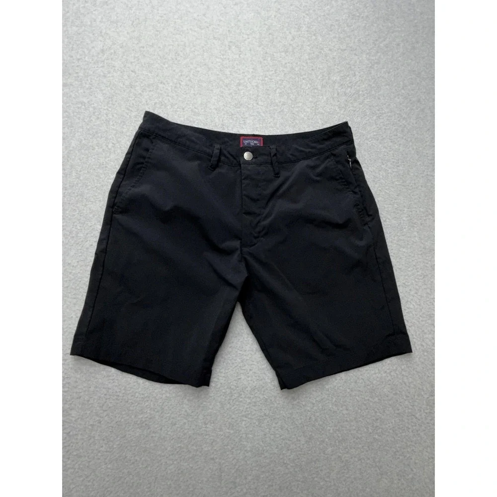 UNTUCKit Chancellor Shorts Mens 32 Black‎ Chino 9 Inseam Casual Summer